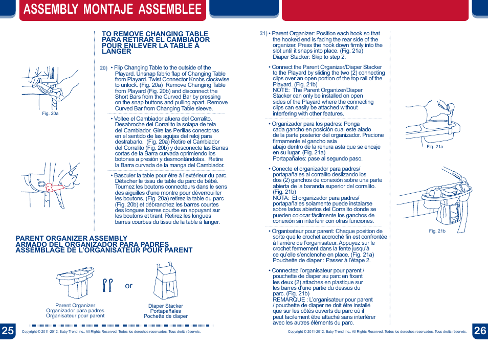 Assembly montaje assemblee | BabyTrend PY81400 - NURSERY CENTER - COLUMBIA User Manual | Page 14 / 16