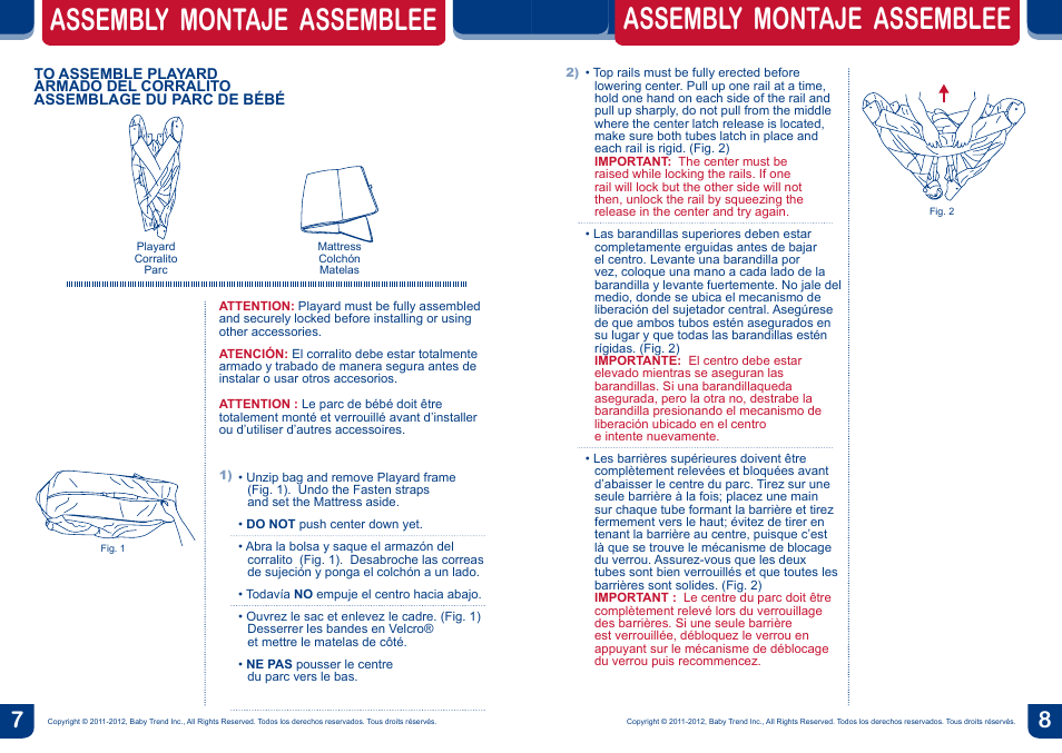 Assembly montaje assemblee | BabyTrend PY81400 - NURSERY CENTER - COLUMBIA User Manual | Page 5 / 16