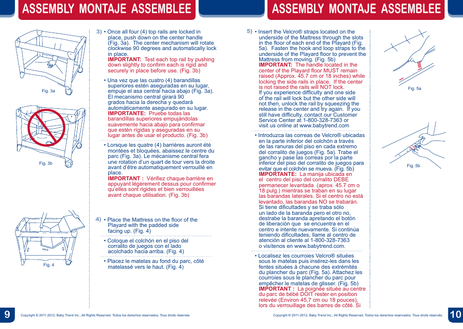 Assembly montaje assemblee | BabyTrend PY81400 - NURSERY CENTER - COLUMBIA User Manual | Page 6 / 16
