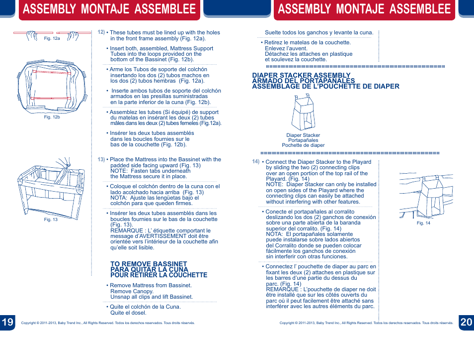 Assembly montaje assemblee | BabyTrend PY81946 - NURSERY CENTER - KIRA User Manual | Page 11 / 12