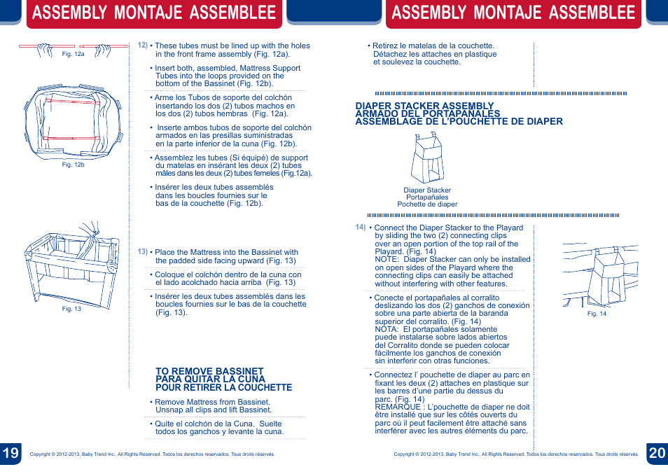 Assembly montaje assemblee | BabyTrend PY81954 - NURSERY CENTER - SAVANNAH User Manual | Page 11 / 14
