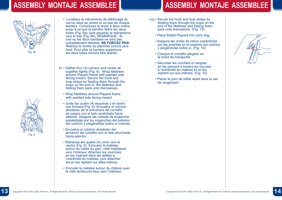 Assembly montaje assemblee | BabyTrend PY81954 - NURSERY CENTER - SAVANNAH User Manual | Page 8 / 14