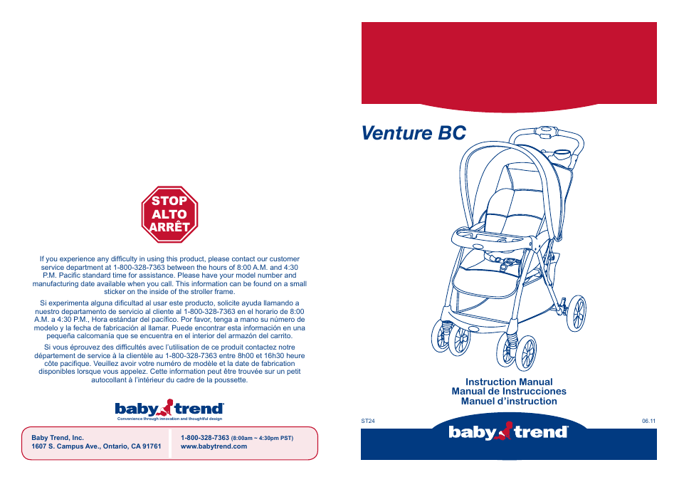 BabyTrend TS24957 - VENTURE BC TRAVEL SYSTEM - JUNGLE FRIENDS User Manual | 12 pages