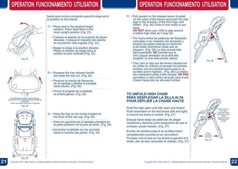 BabyTrend HC01992 - TREND HIGH CHAIR - PROVENCE User Manual | 14 pages