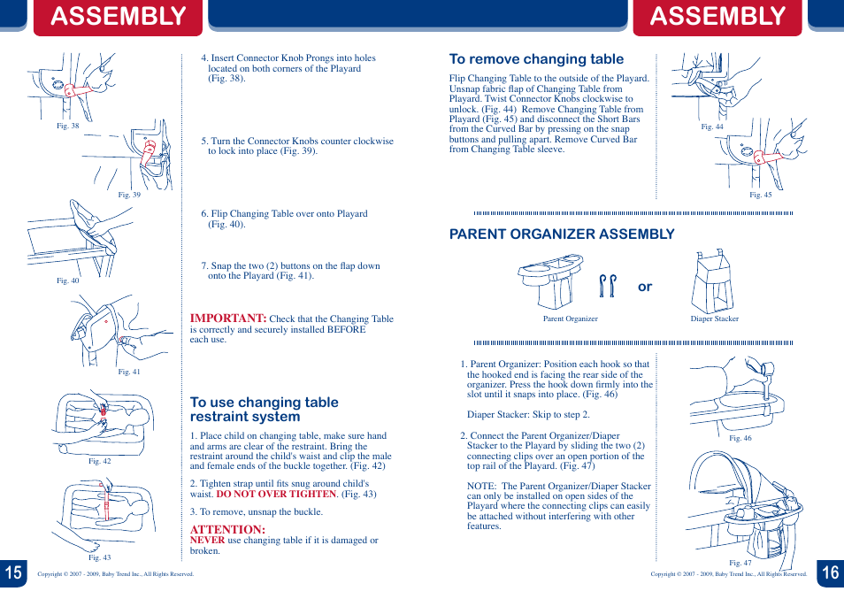 Assembly, Parent organizer assembly | BabyTrend PY88950 - DELUXE NURSERY CENTER - METROPOLITAN User Manual | Page 9 / 10