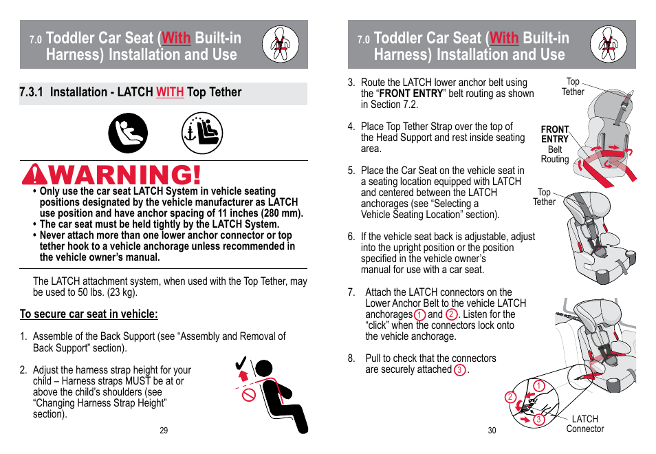 Warning | BabyTrend HYBRID 3-IN-1 User Manual | Page 16 / 48
