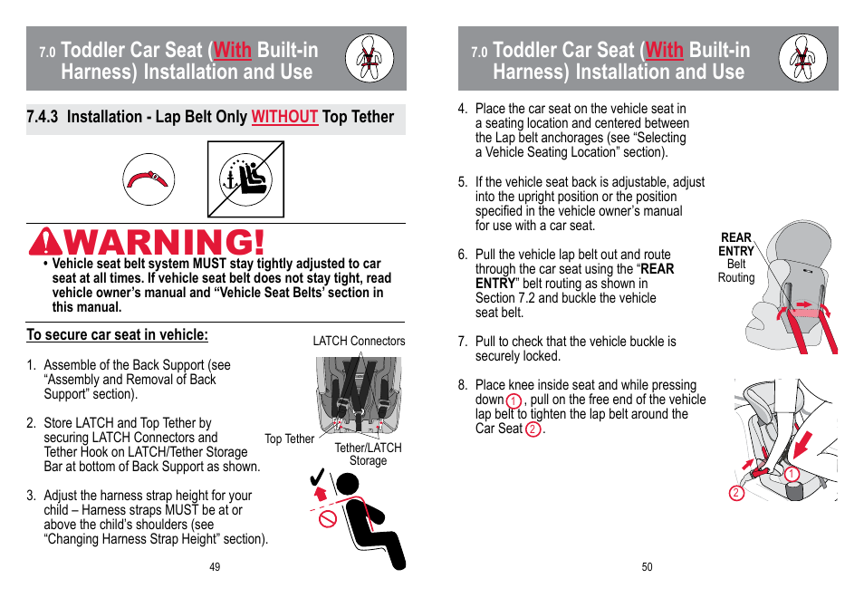 Warning | BabyTrend HYBRID 3-IN-1 User Manual | Page 26 / 48