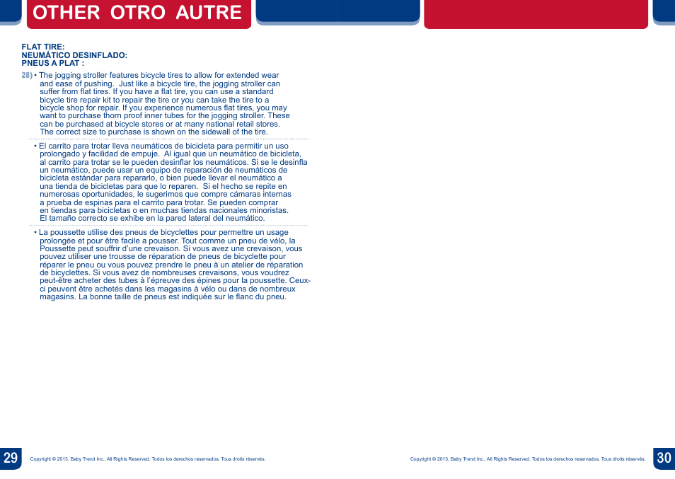 Other otro autre | BabyTrend JG99773 - RANGE JOGGER - MILLENNIUM User Manual | Page 16 / 16