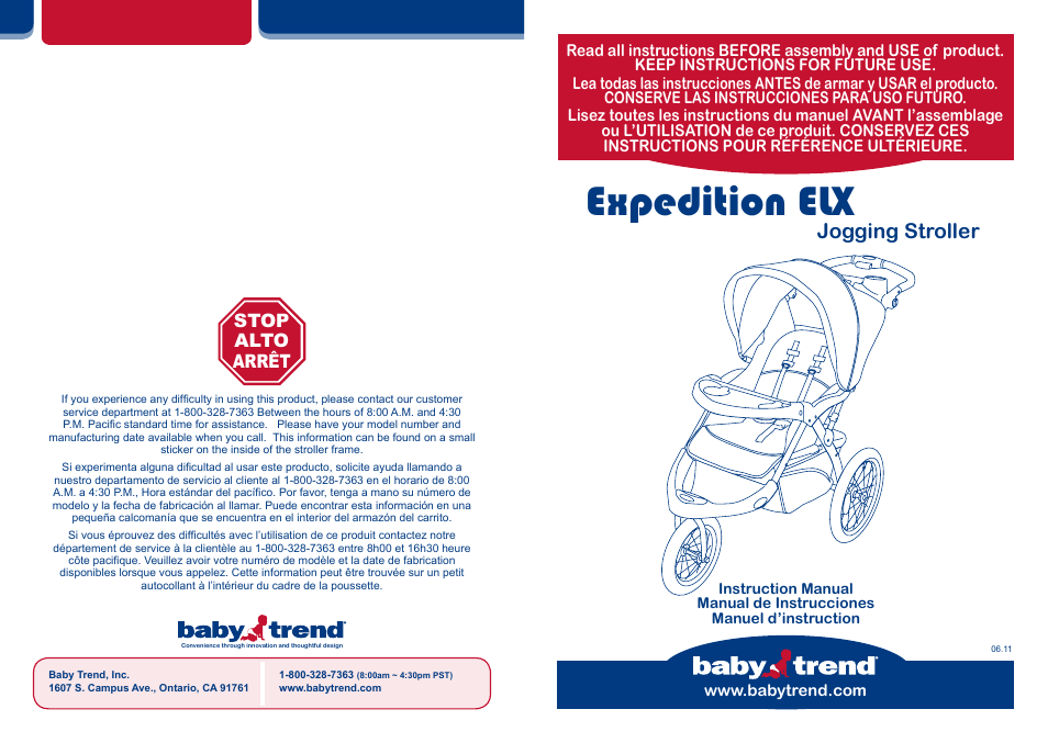 BabyTrend TJ93103 - EXPEDITION ELX TRAVEL SYSTEM - WINDSOR User Manual | 16 pages