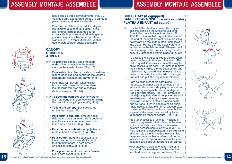 Assembly montaje assemblee | BabyTrend TJ93103 - EXPEDITION ELX TRAVEL SYSTEM - WINDSOR User Manual | Page 8 / 16