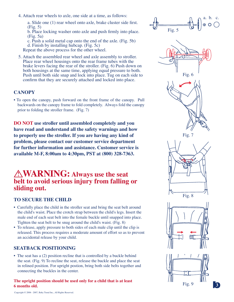 Warning | BabyTrend 1204 - TRENDLITE User Manual | Page 4 / 5