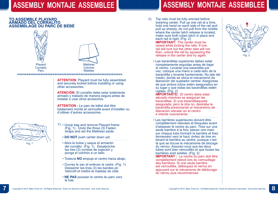 Assembly montaje assemblee | BabyTrend PY81988 - NURSERY CENTER - ZUMA User Manual | Page 5 / 12