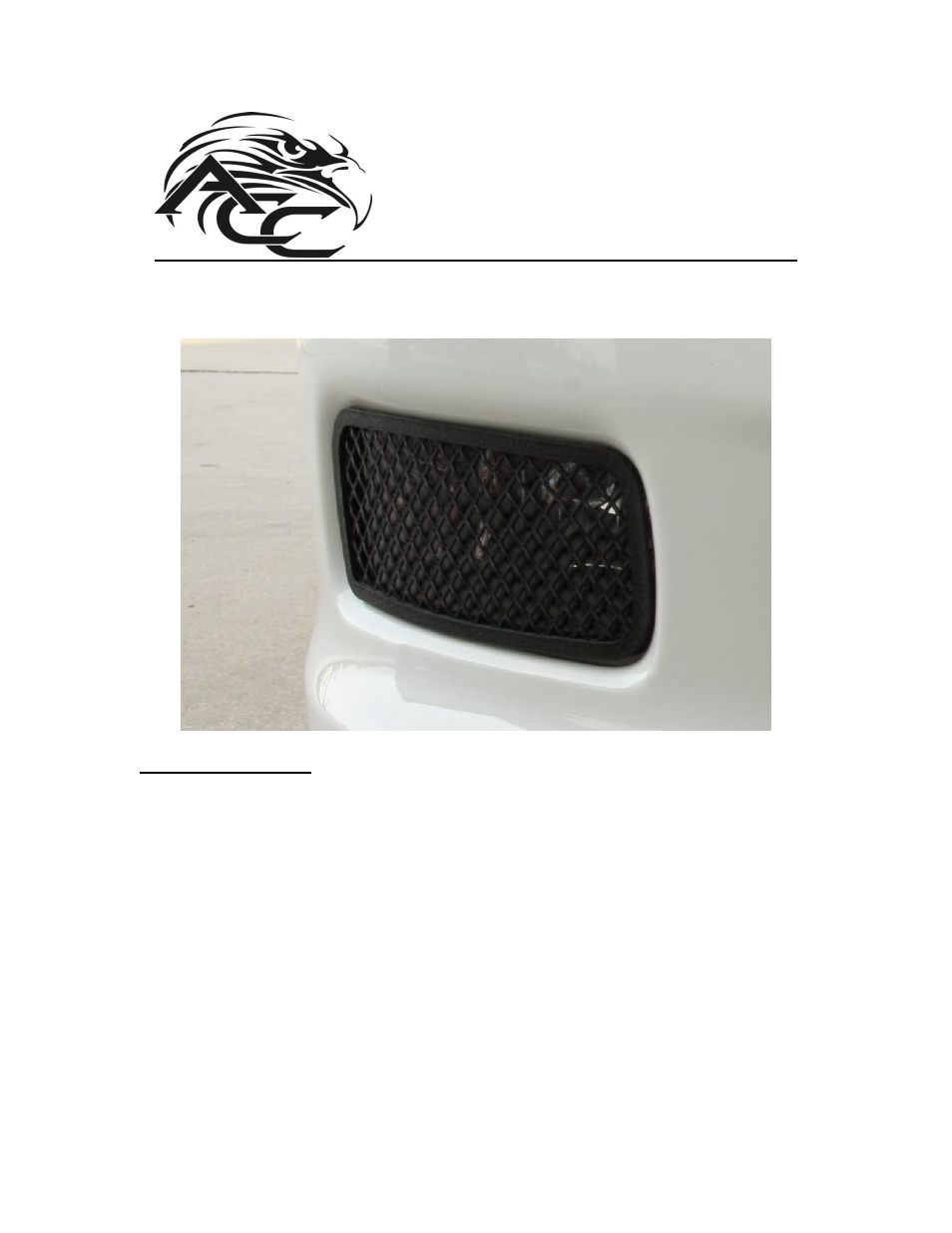 American Car Craft Corvette Driving Light Covers Laser Mesh Blakk Stealth 2Pc 2006-2013 Z06+GS+ZR1 User Manual | 2 pages