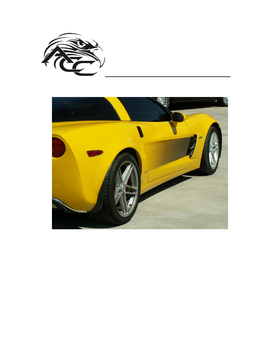 American Car Craft Corvette Side Graphic Sport Fade 2005-2013 C6 all User Manual | 3 pages