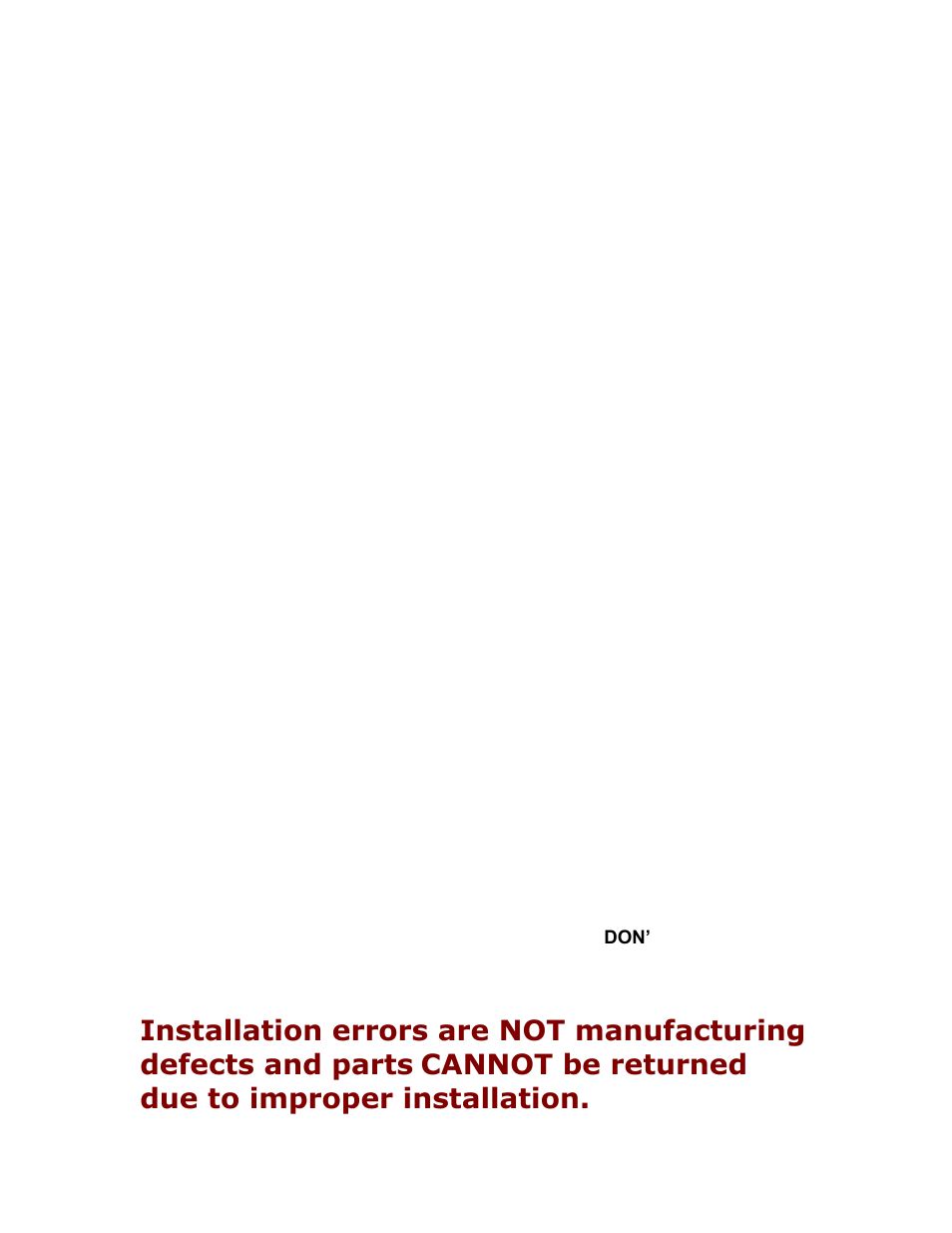 Cannot be returned due to improper installation | American Car Craft Corvette Door Lock Trim Plate 2Pc Brushed 2005-2013 C6 User Manual | Page 2 / 3