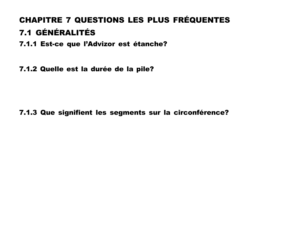 Chapitre 7 questions les plus fréquentes, 1 généralités | SUUNTO Advizor User Manual | Page 107 / 470