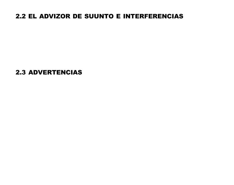 2 el advizor de suunto e interferencias, 3 advertencias | SUUNTO Advizor User Manual | Page 197 / 470