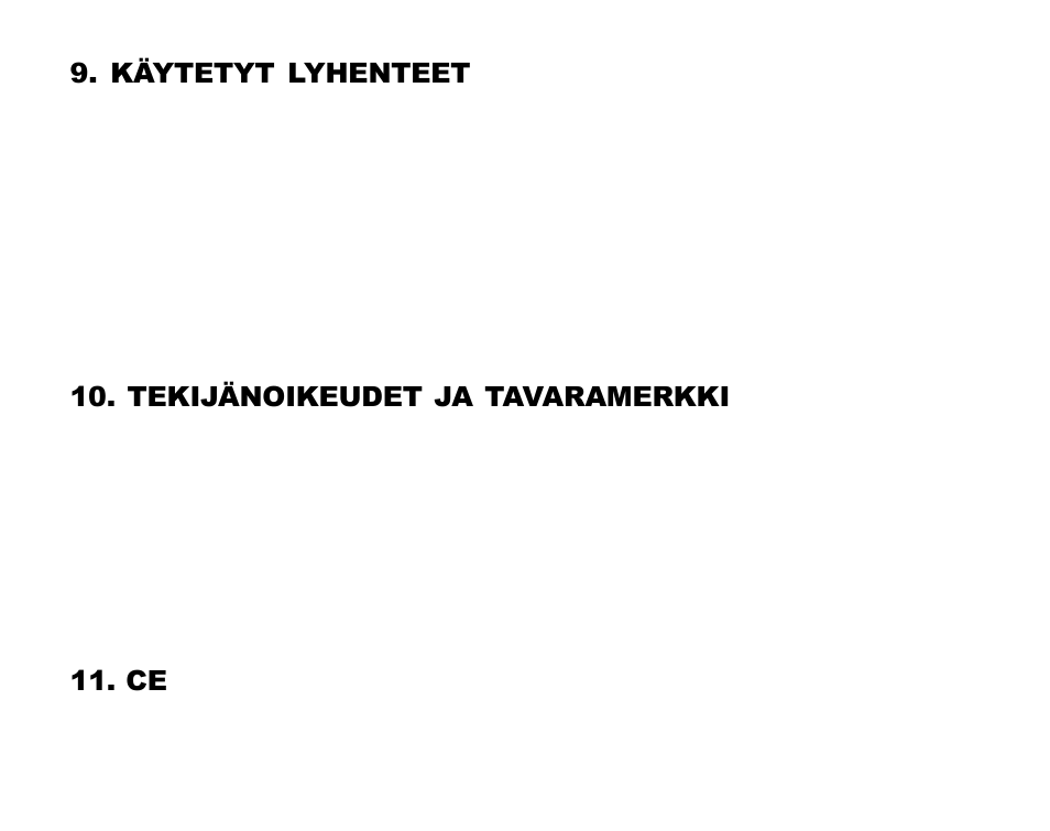 Käytetyt lyhenteet, Tekijänoikeudet ja tavaramerkki | SUUNTO Advizor User Manual | Page 411 / 470