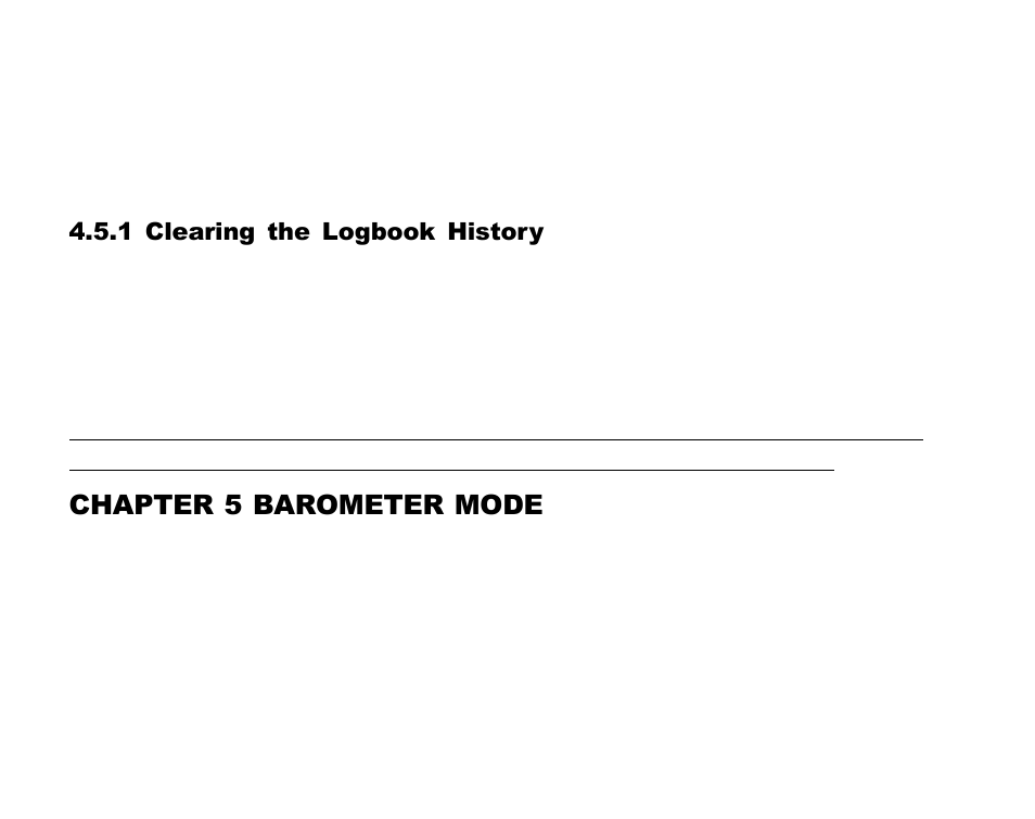 Chapter 5 barometer mode, 1 clearing the logbook history | SUUNTO Advizor User Manual | Page 43 / 470