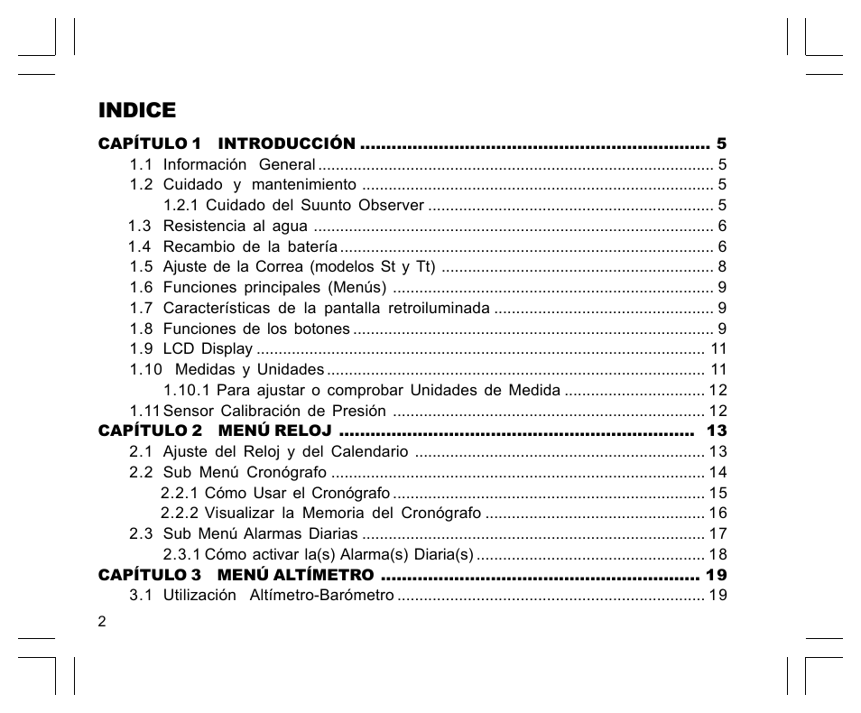 Indice | SUUNTO Observer User Manual | Page 134 / 352