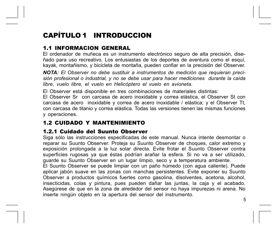 Capítulo 1 introduccion | SUUNTO Observer User Manual | Page 137 / 352