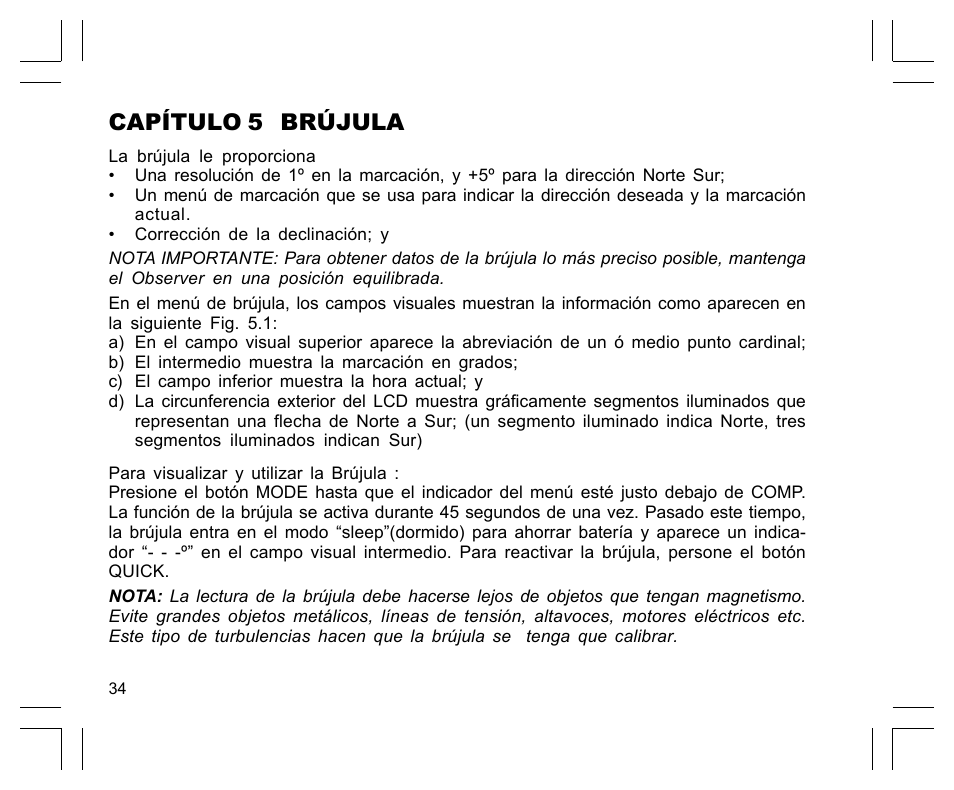 Capítulo 5 brújula | SUUNTO Observer User Manual | Page 166 / 352