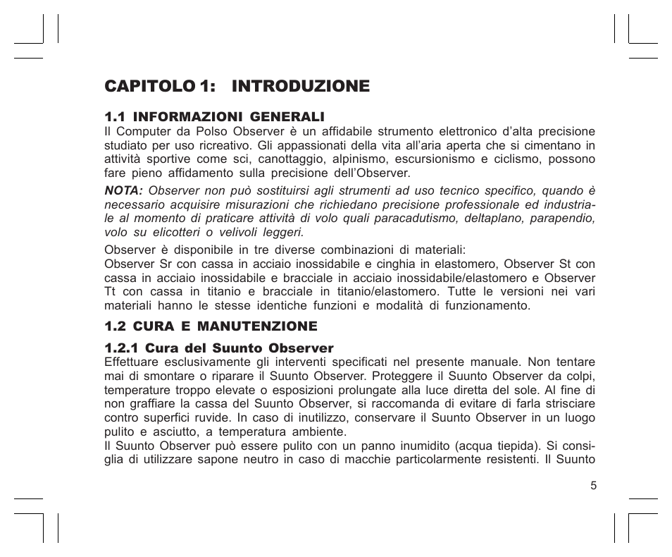Capitolo 1: introduzione | SUUNTO Observer User Manual | Page 181 / 352