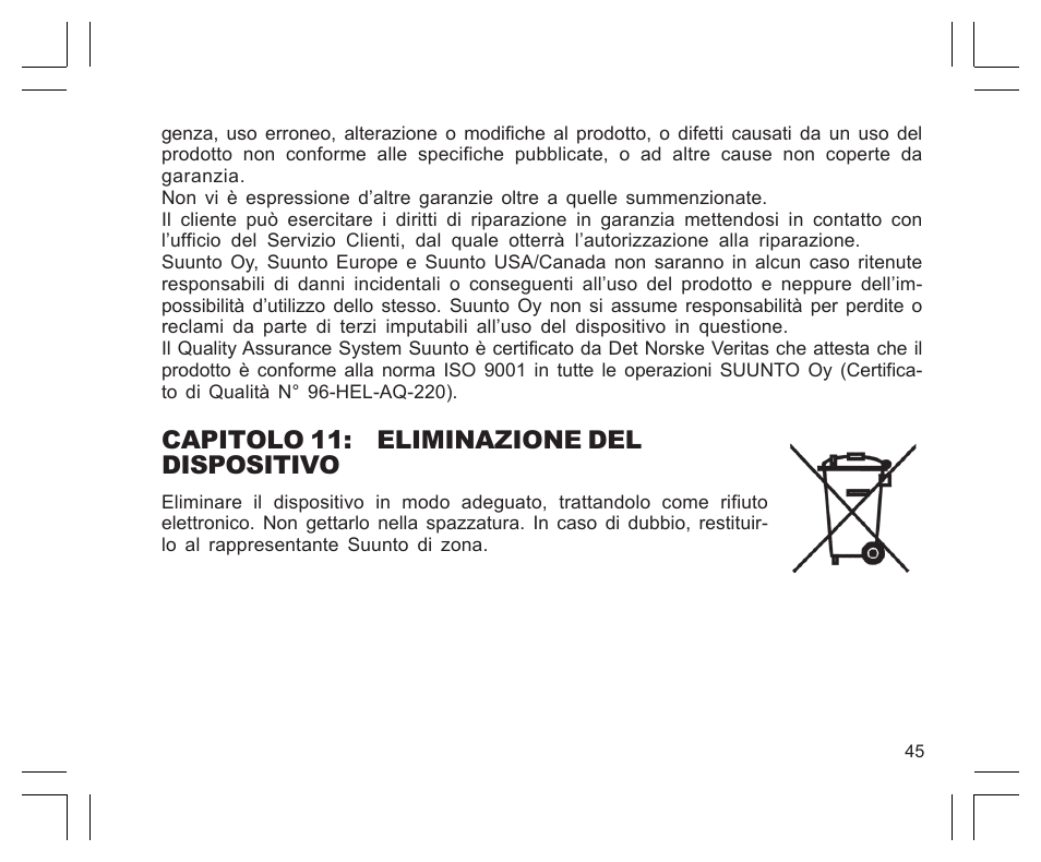 Capitolo 11: eliminazione del dispositivo | SUUNTO Observer User Manual | Page 221 / 352