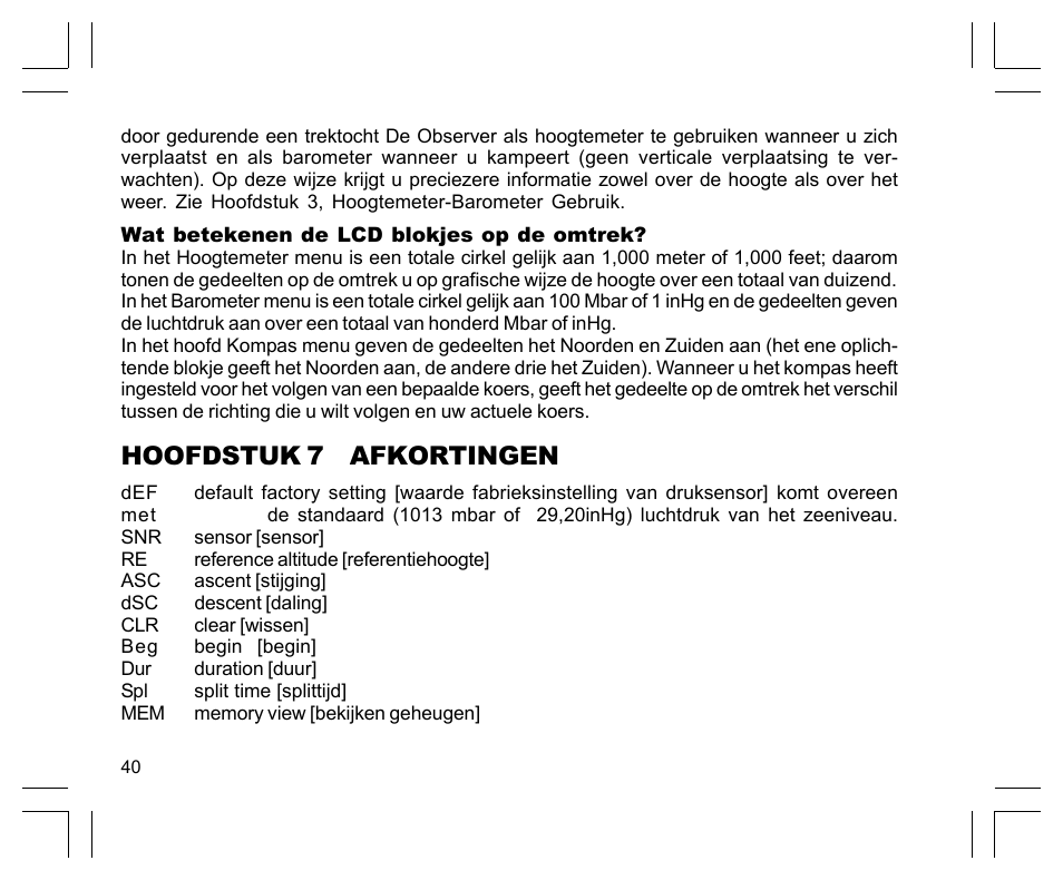 Hoofdstuk 7 afkortingen | SUUNTO Observer User Manual | Page 262 / 352