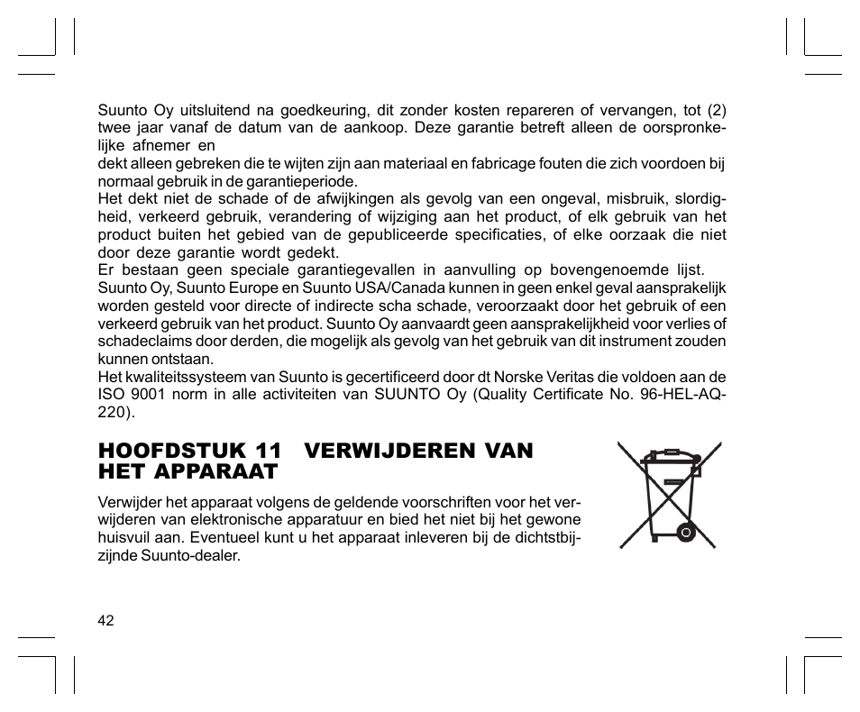 Hoofdstuk 11 verwijderen van het apparaat | SUUNTO Observer User Manual | Page 264 / 352