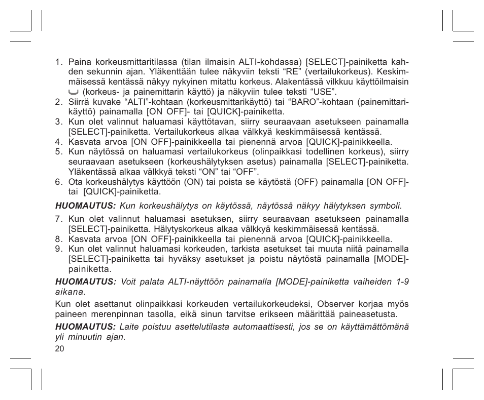 SUUNTO Observer User Manual | Page 284 / 352