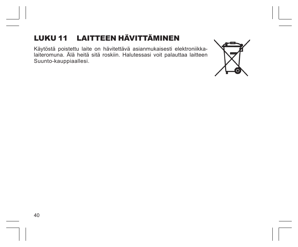 Luku 11 laitteen hävittäminen | SUUNTO Observer User Manual | Page 304 / 352