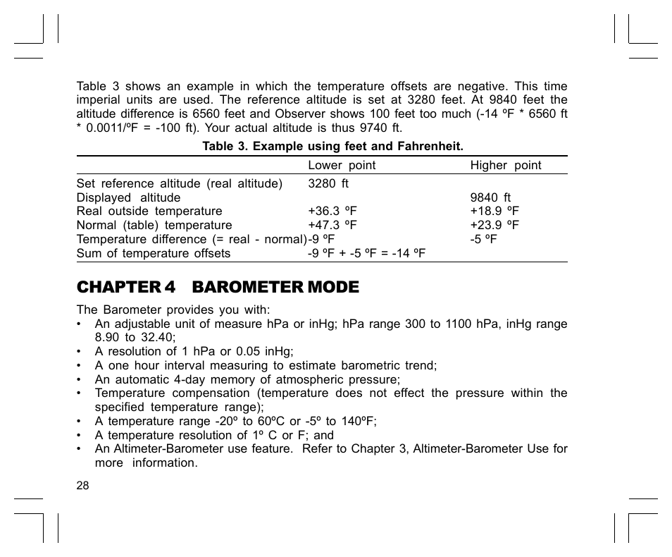 Chapter 4 barometer mode | SUUNTO Observer User Manual | Page 32 / 352