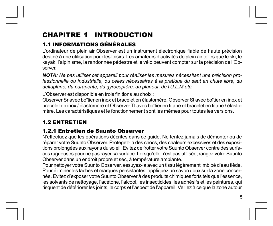 Chapitre 1 introduction | SUUNTO Observer User Manual | Page 49 / 352