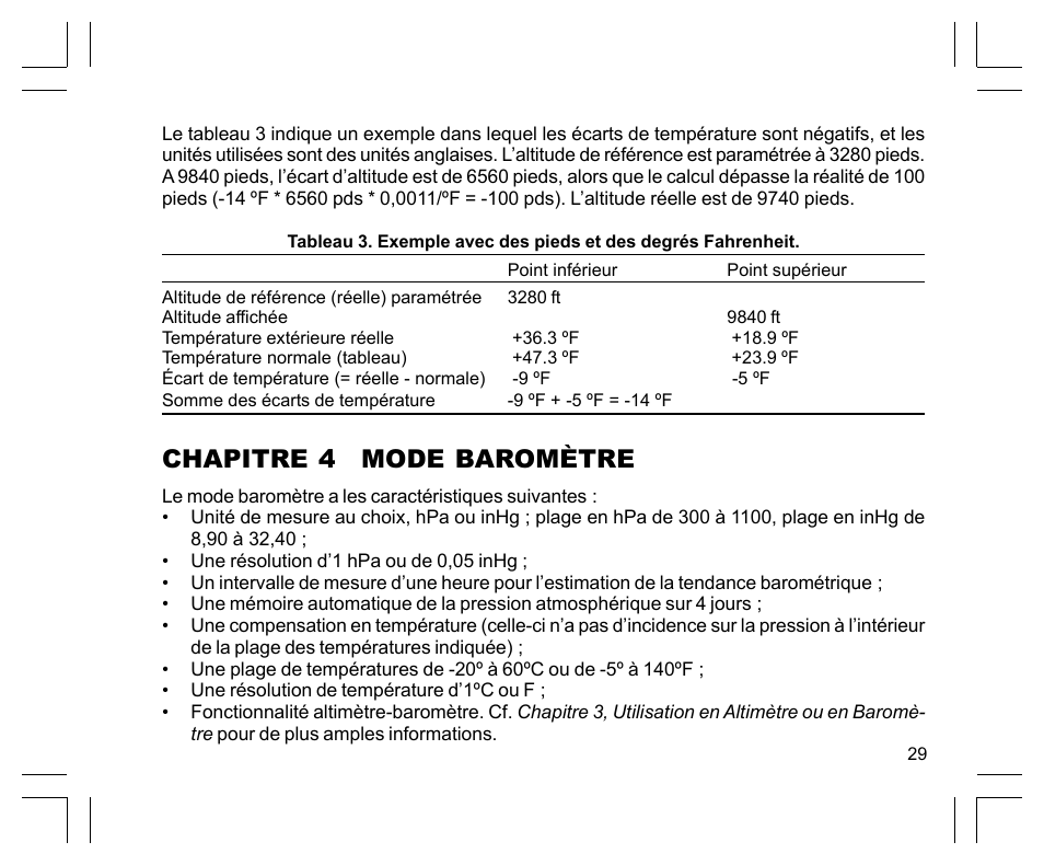 Chapitre 4 mode baromètre | SUUNTO Observer User Manual | Page 73 / 352