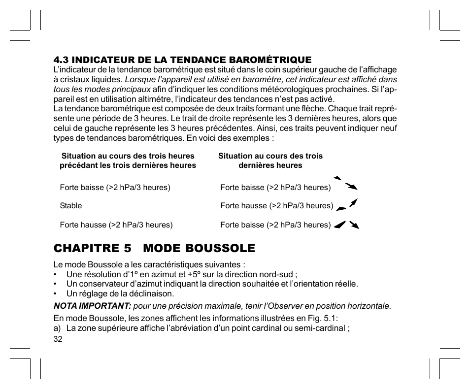 Chapitre 5 mode boussole | SUUNTO Observer User Manual | Page 76 / 352