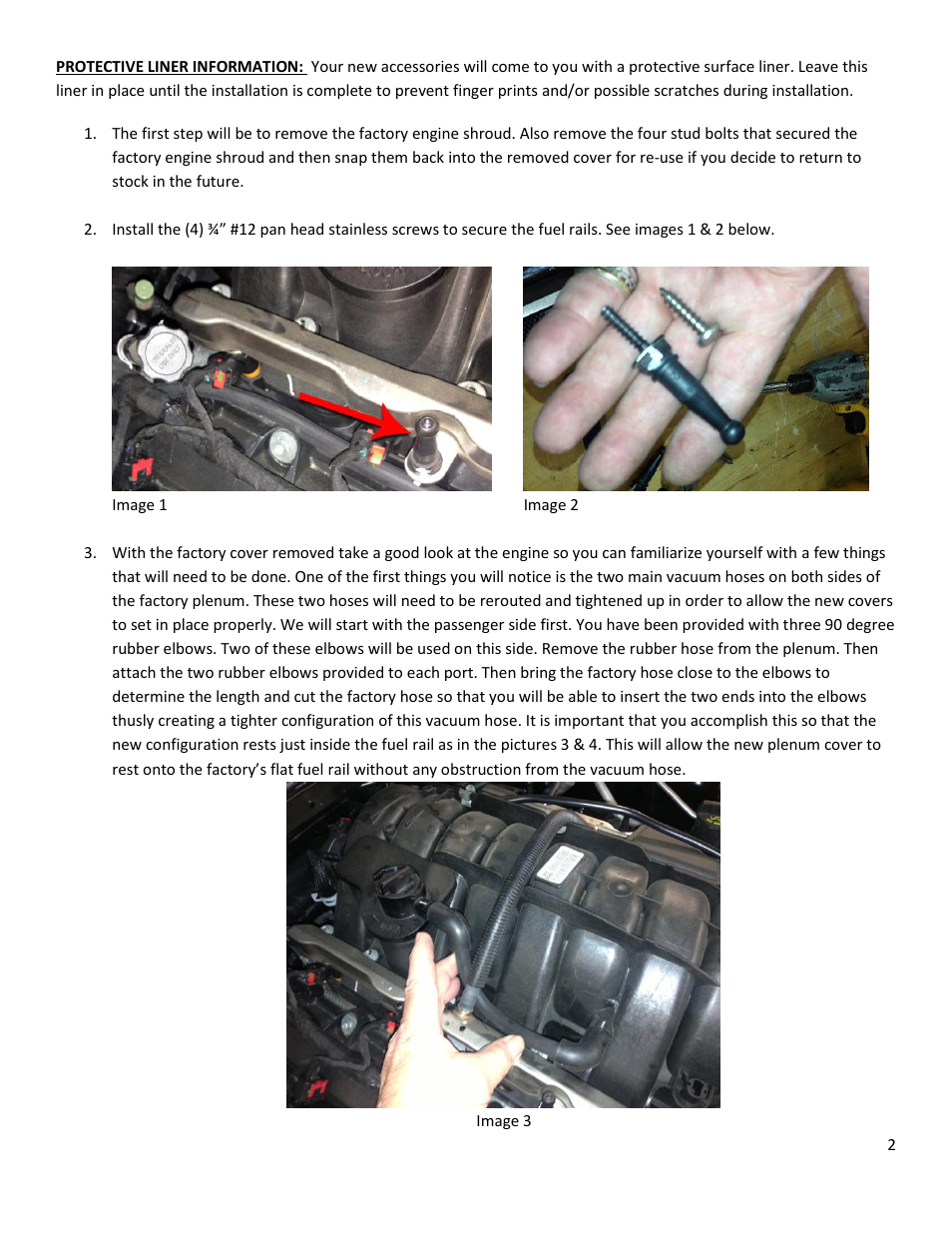 American Car Craft Dodge Charger _ Chrysler 300 5.7L Plenum Cover Perforated 2011-2013 User Manual | Page 2 / 5