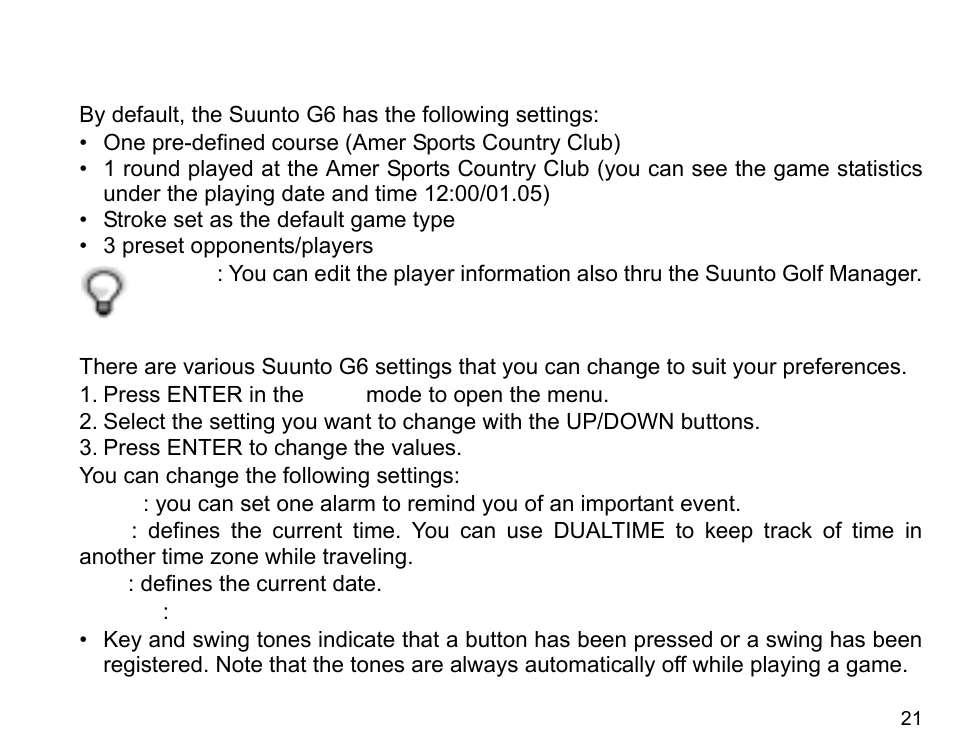 Customizing suunto g6 | SUUNTO G6 & G6 Pro User Manual | Page 22 / 46