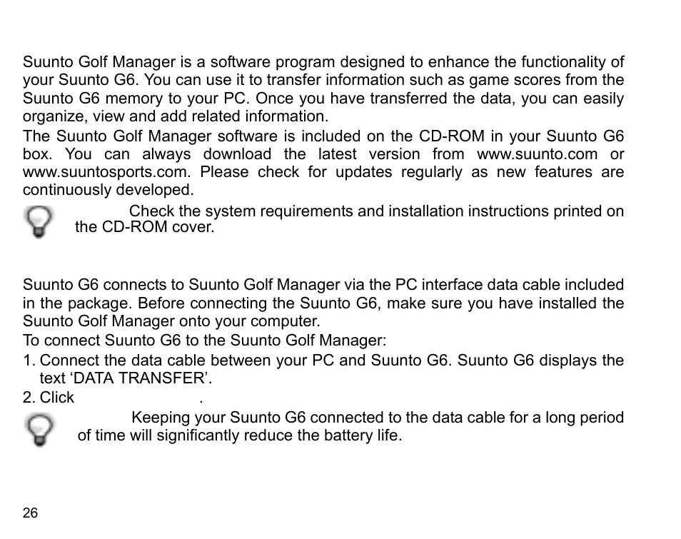 Suunto golf manager | SUUNTO G6 & G6 Pro User Manual | Page 27 / 46