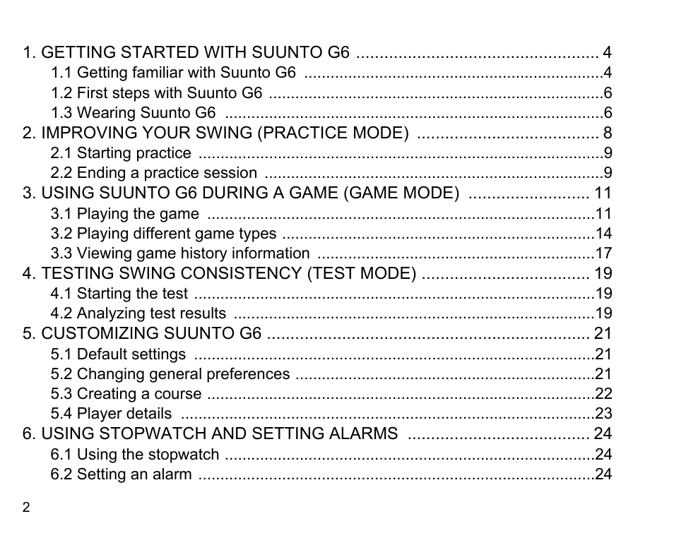 SUUNTO G6 & G6 Pro User Manual | Page 3 / 46