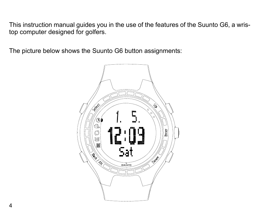 Getting started with suunto g6 | SUUNTO G6 & G6 Pro User Manual | Page 5 / 46