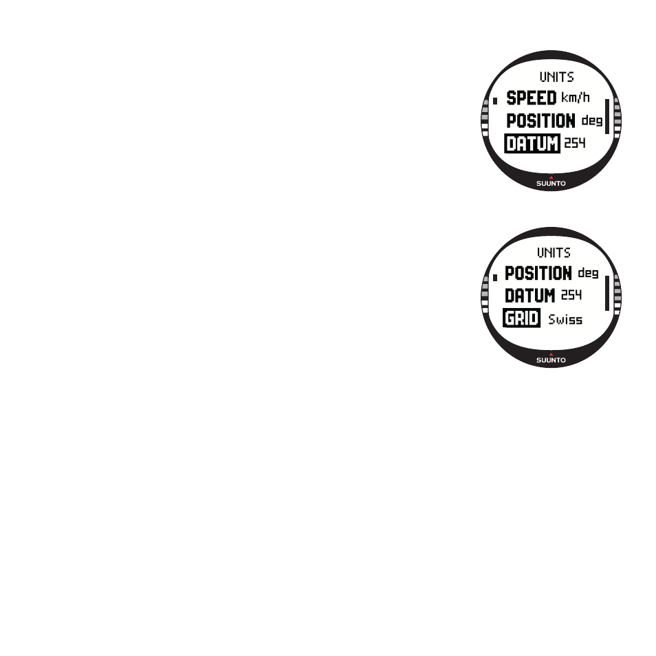 Setting the position format | SUUNTO X10 User Manual | Page 22 / 98