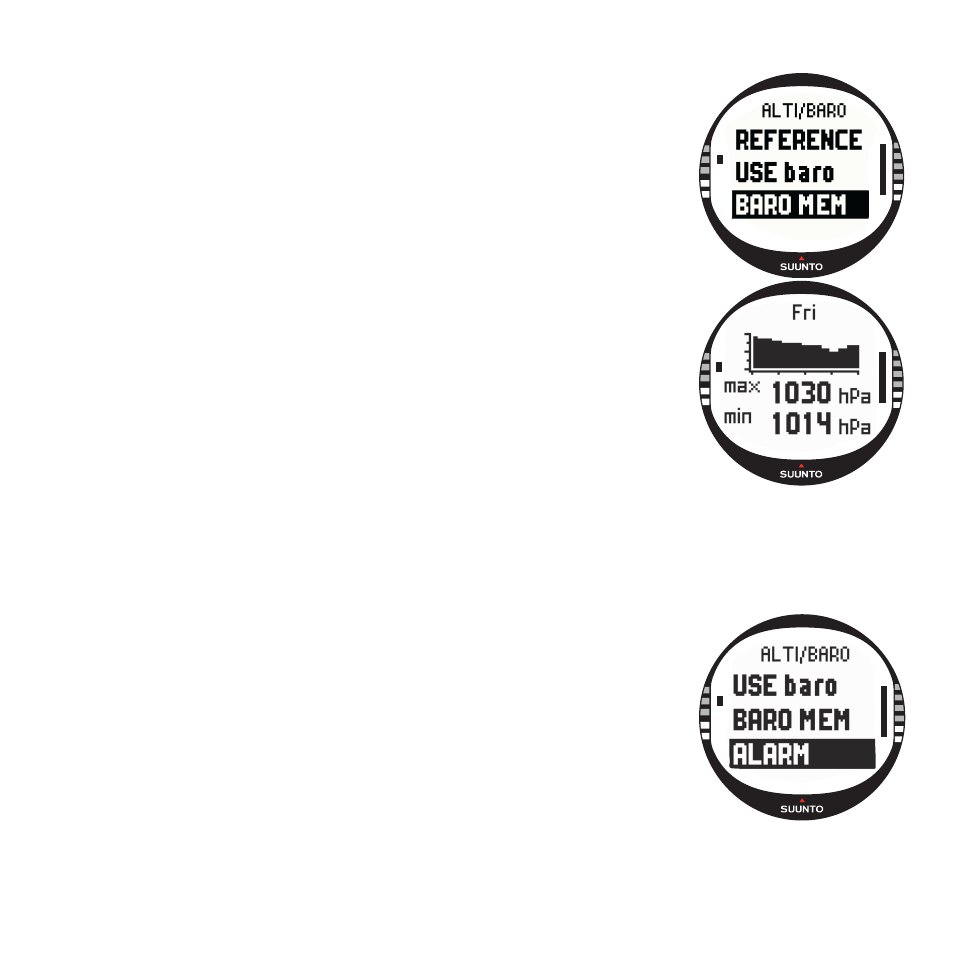 Barometric memory, Alarm | SUUNTO X10 User Manual | Page 30 / 98