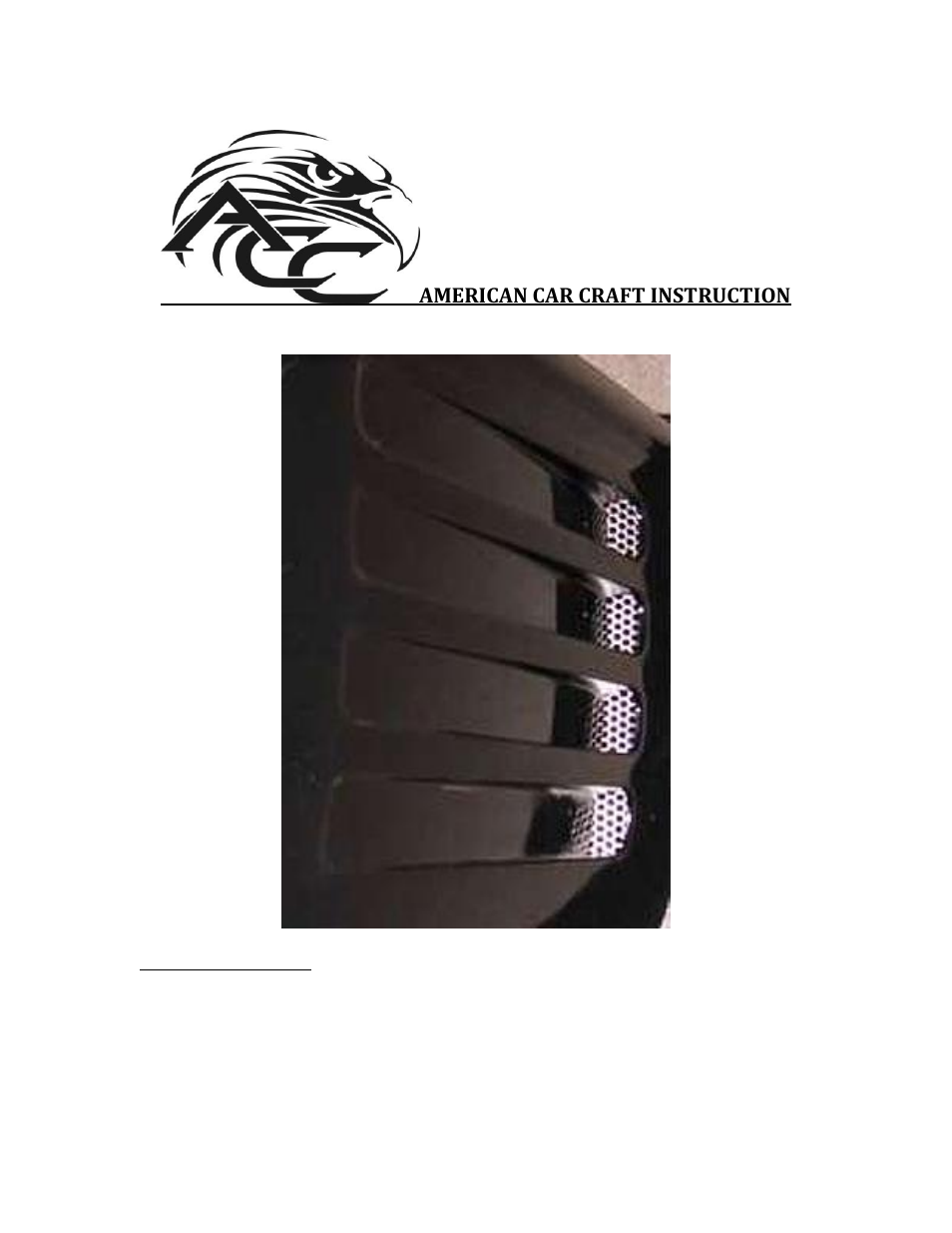 American Car Craft Corvette Side Vent Grilles Perforated 2Pc 1991-1994 C4 User Manual | 2 pages