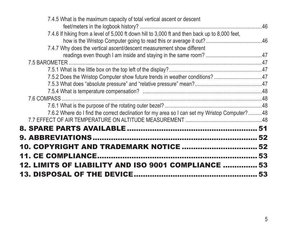 SUUNTO Vector HR User Manual | Page 12 / 61
