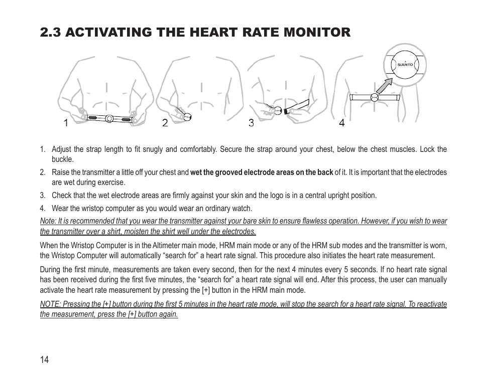 3 activating the heart rate monitor | SUUNTO Vector HR User Manual | Page 21 / 61