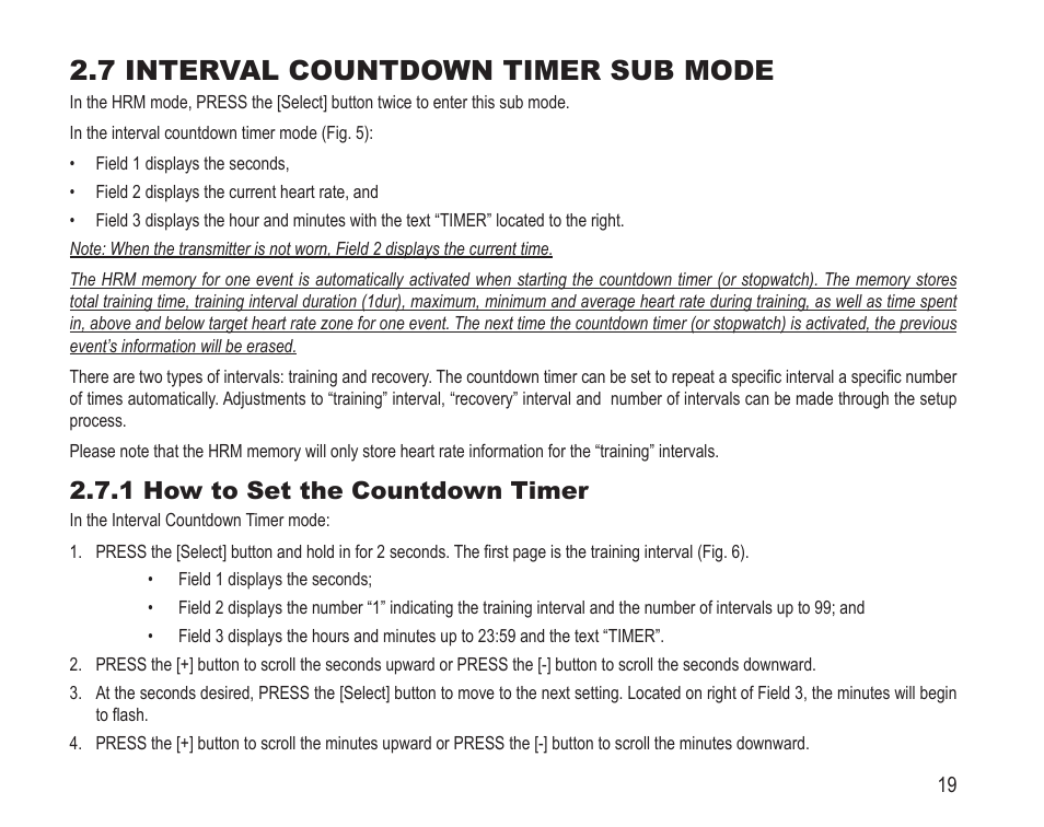 7 interval countdown timer sub mode, 1 how to set the countdown timer | SUUNTO Vector HR User Manual | Page 26 / 61