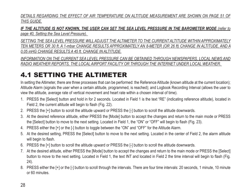 1 setting the altimeter | SUUNTO Vector HR User Manual | Page 35 / 61