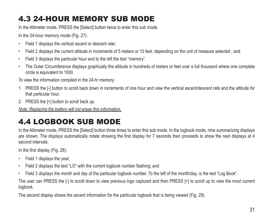 4 logbook sub mode | SUUNTO Vector HR User Manual | Page 38 / 61