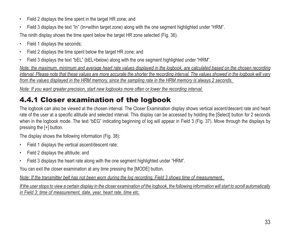 1 closer examination of the logbook | SUUNTO Vector HR User Manual | Page 40 / 61